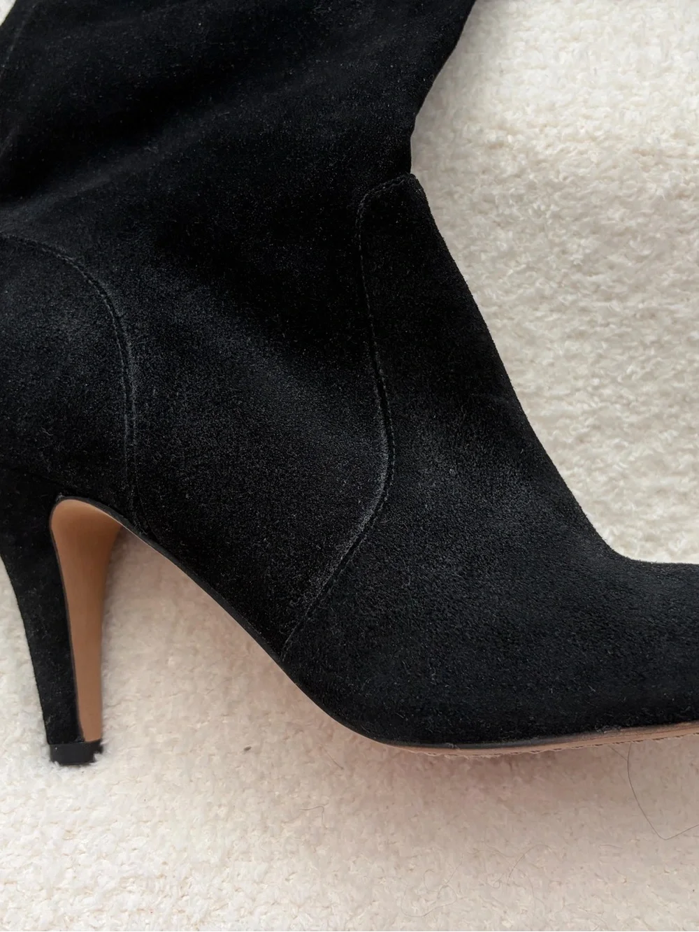 Vince Camuto Black Suede Over-the-Knee Tassel Lace-Up Boots